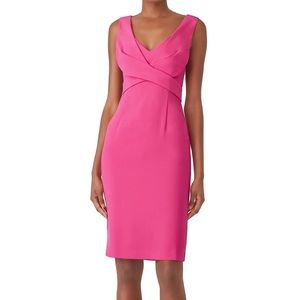Unitedwood Amelia Crossover Dress Hot Pink Sheath Dress Vneck Sleeveless